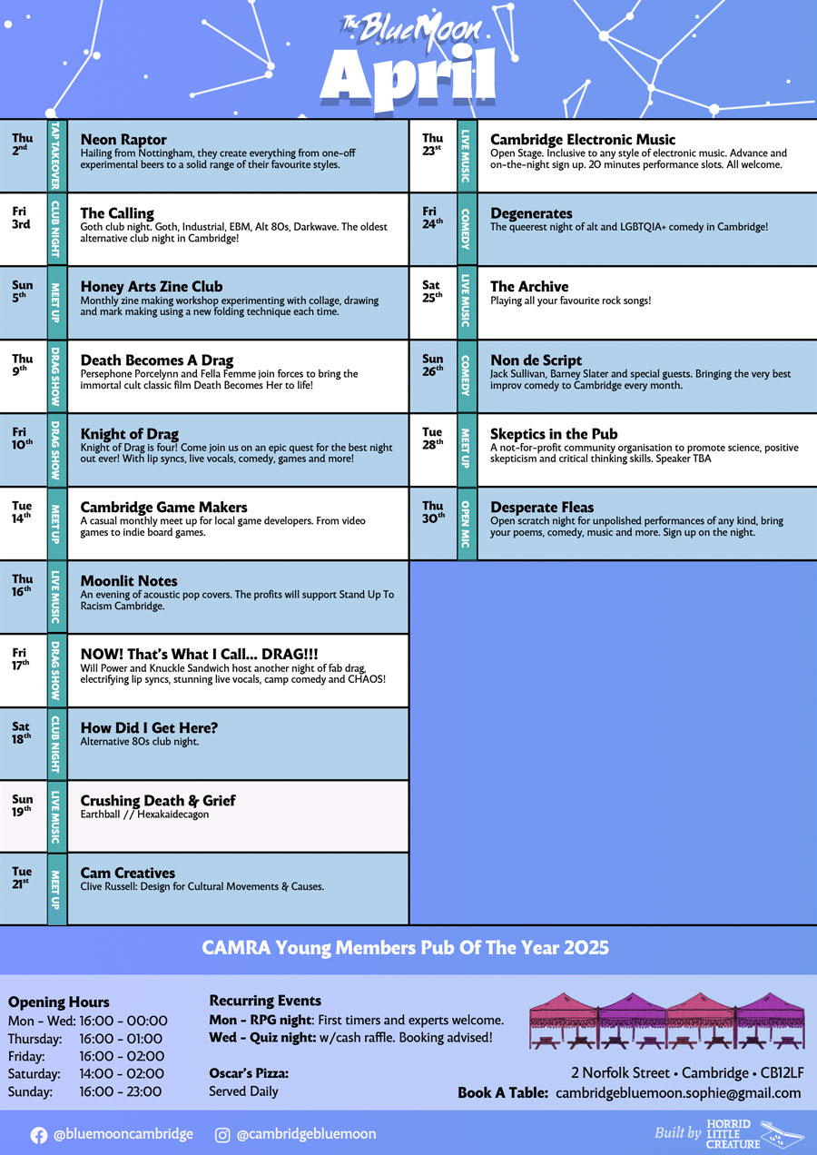 apr The Blue Moon Pub Cambridge
