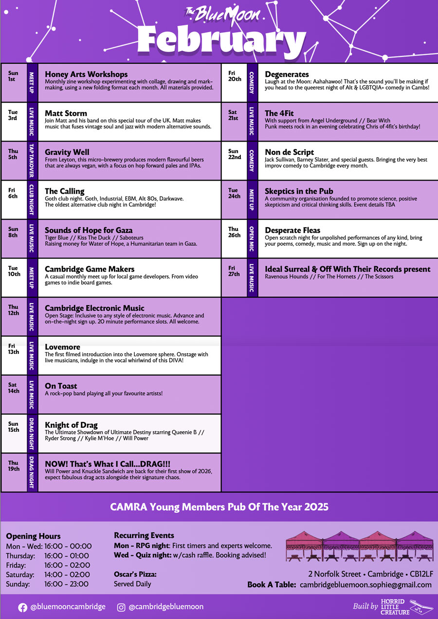 The Blue Moon Pub Cambridge