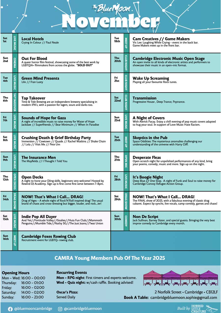 The Blue Moon Pub Cambridge